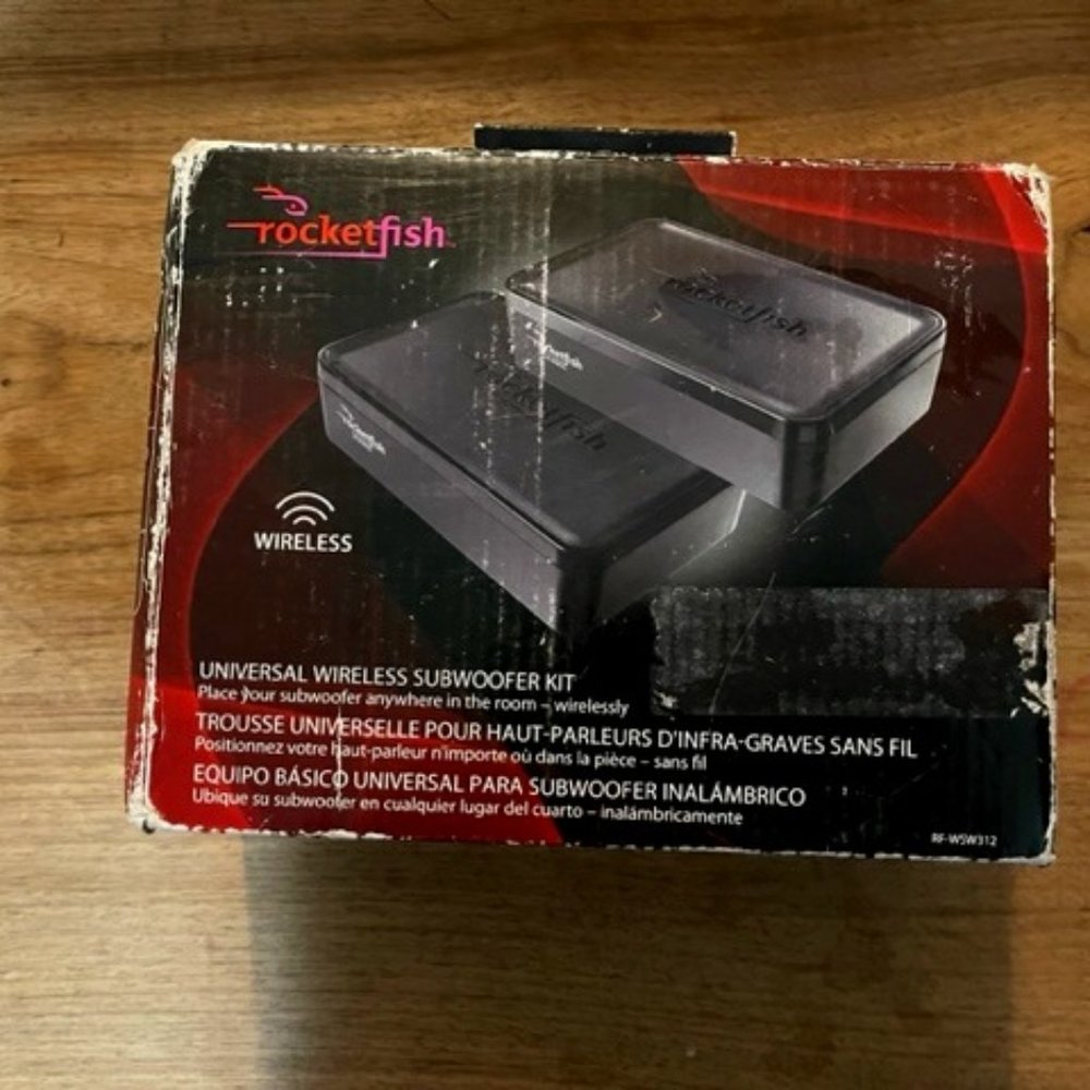 New in Box Rocketfish - Wireless Subwoofer Transmitter/Receiver Kit - Black